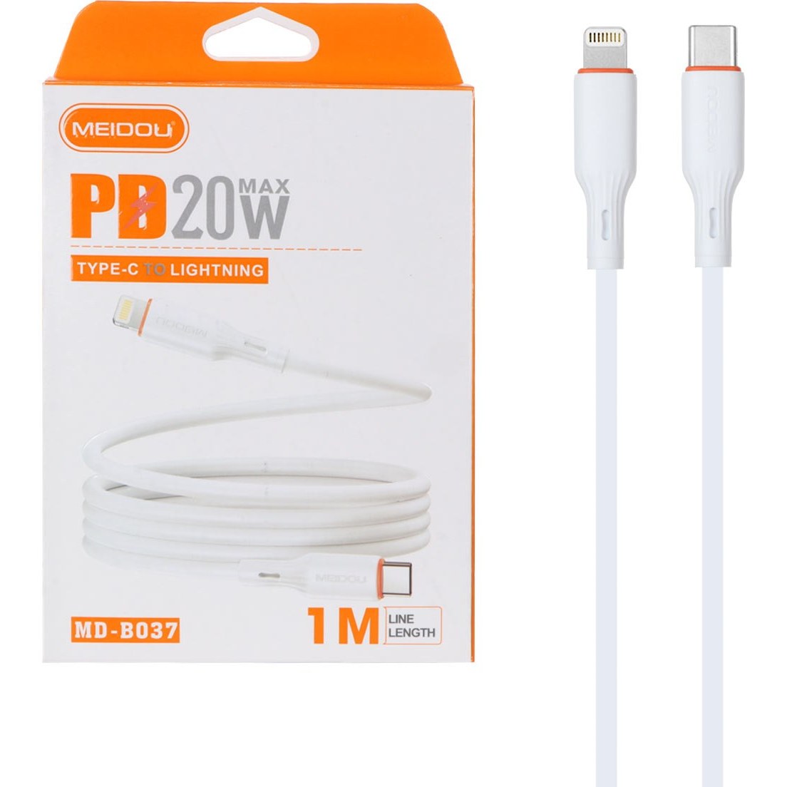 کابل شارژ فست Meidou Type-C To Lightning مدل MD-B037